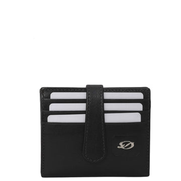 Black leather card holder front side