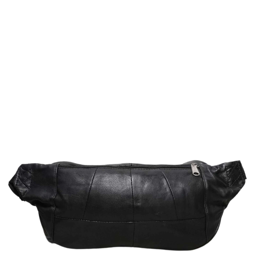 Black Sheepskin Leather Bumbag Front View