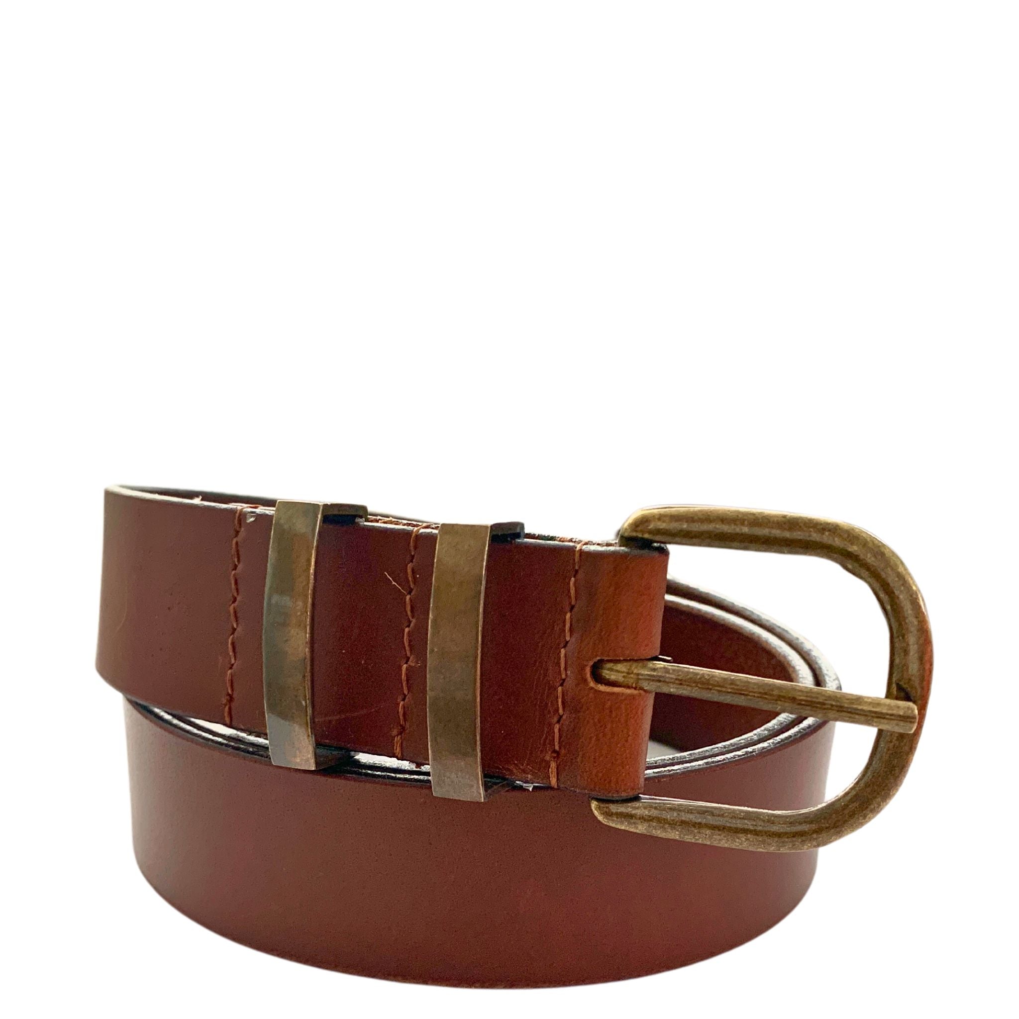 Tan Double Metal Loop Belt 31mm width