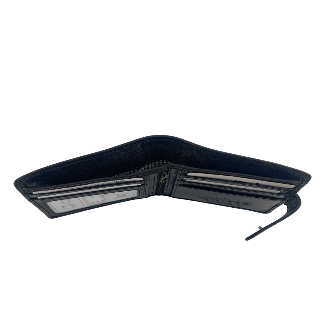 RFID Leather Wallet with Hidden Note Slot - SMW01HLBL