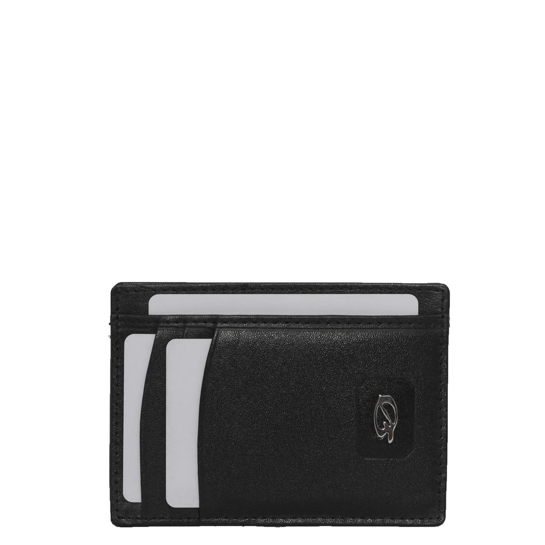 Black Card Leather Wallet  Front View