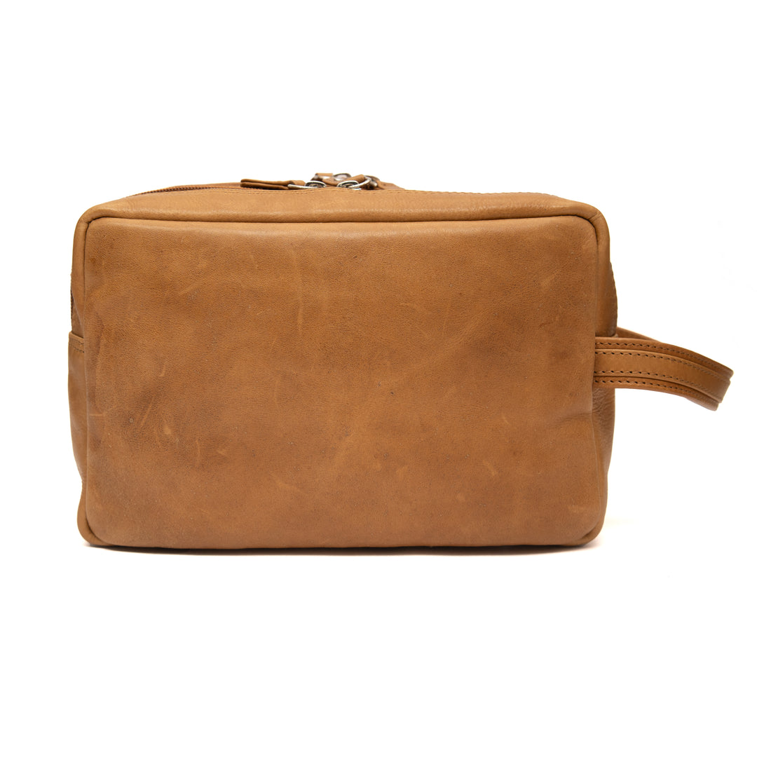 Tan leather toiletry bag 