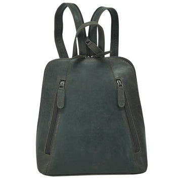 Brown leather backpack  front view