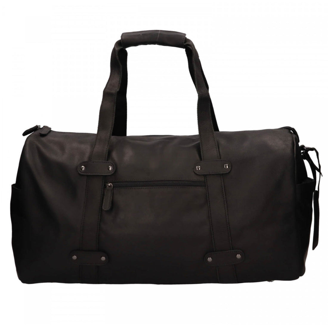 Black duffel bag front view