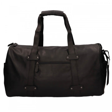 Black duffel bag front view