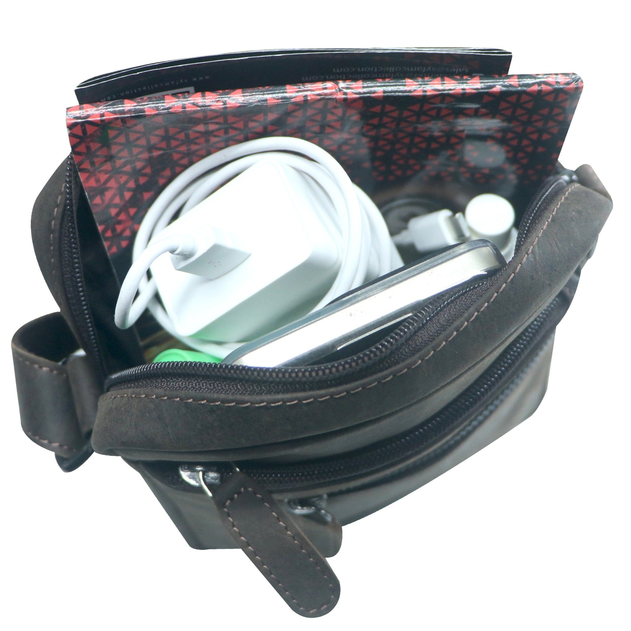 Multi-Zip Leather Crossbody Bag – GWBX102