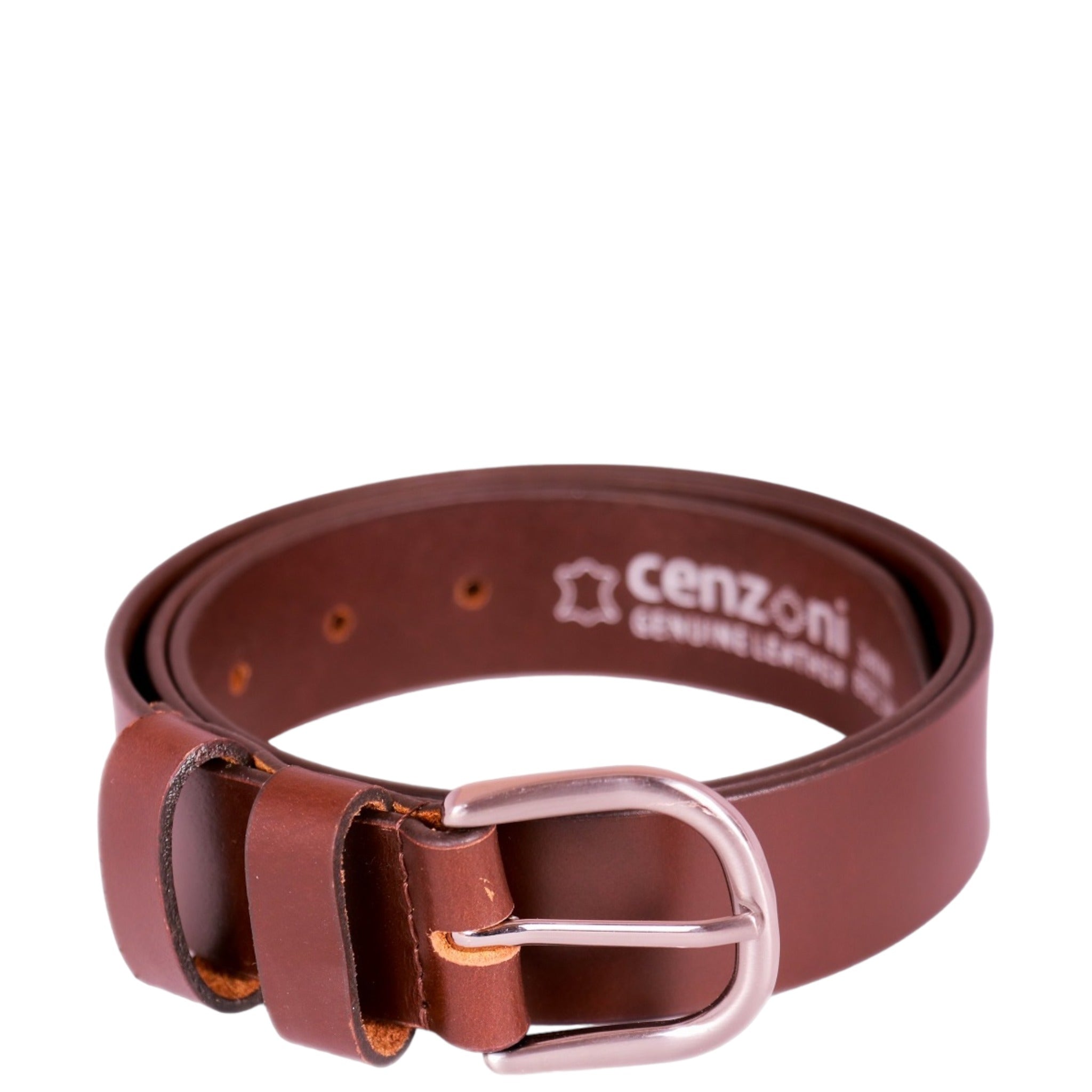 Brown Double Loop Leather Belt. 31mm width.