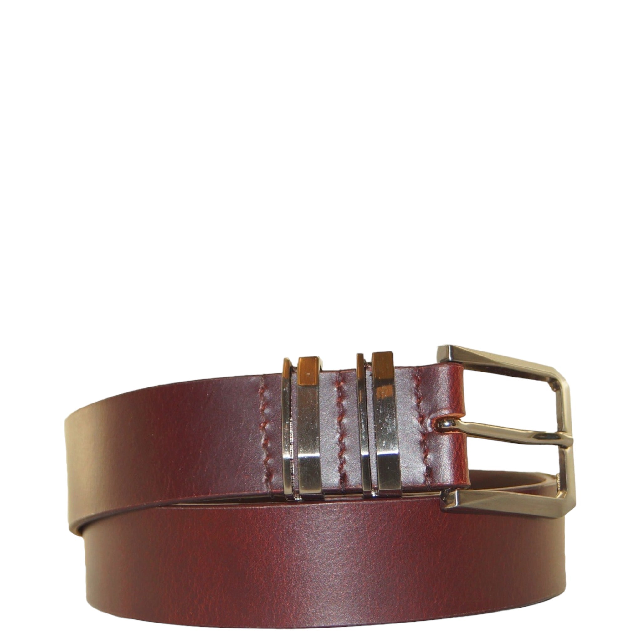 Tan Double Metal Loop Leather Belt 38mm width