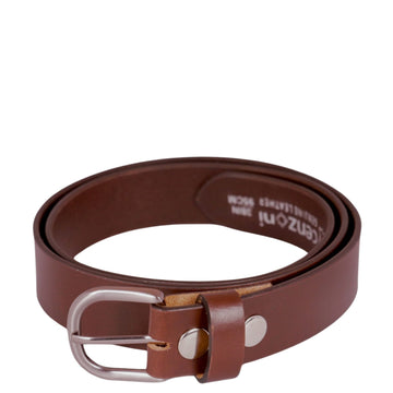 Brown Replaceable Buckle Leather Belt 31mm width