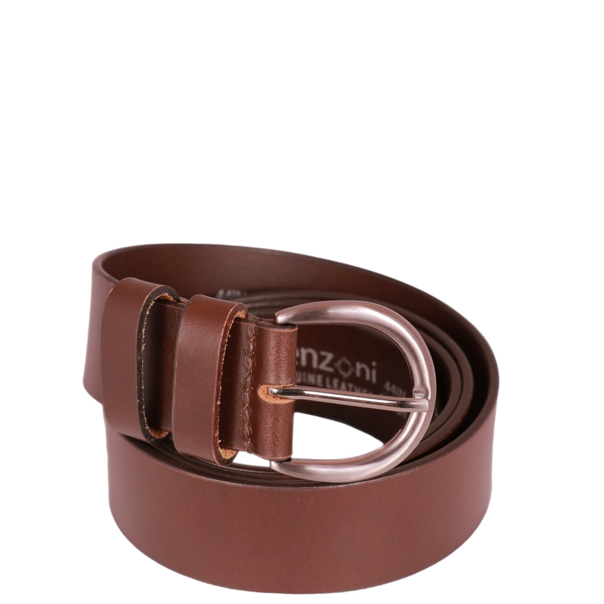 Brown Double Loop Leather Belt. 38mm width.