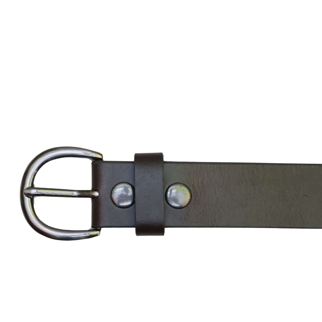 Brown Replaceable Buckle Leather Belt