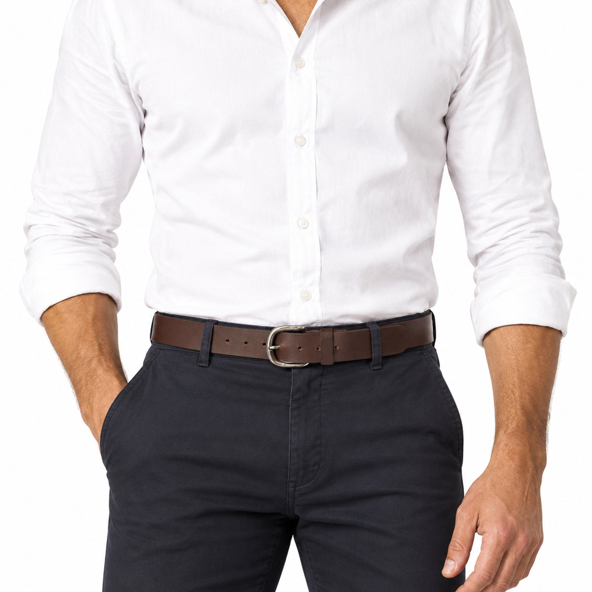 Men’s 38mm Leather Belt with Replaceable Buckle – BOP1.75R(N)