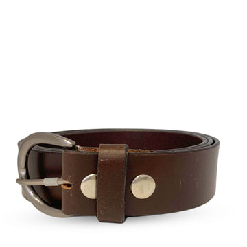 Brown Replaceable Buckle Leather Belt. Size 44" - 48".
