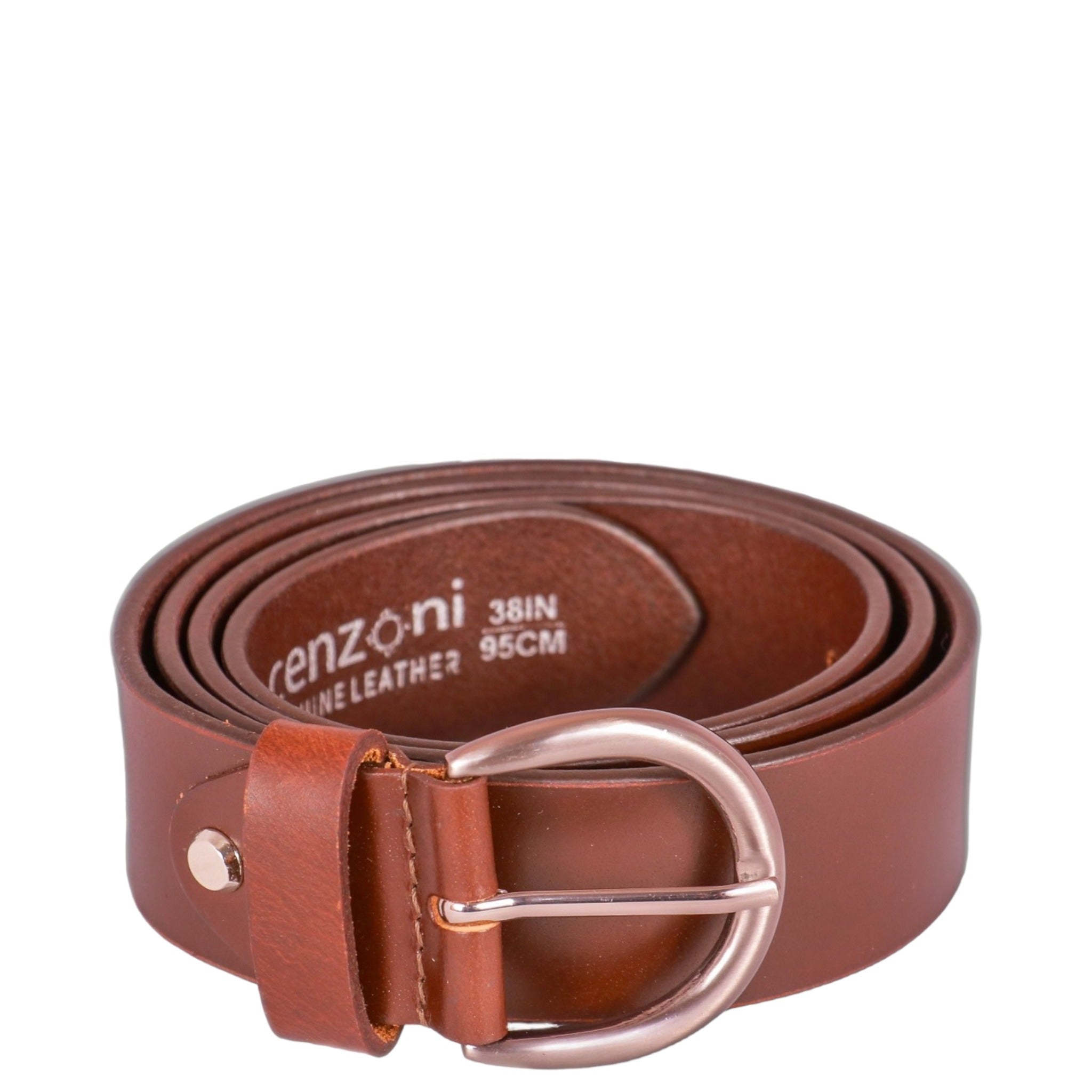 Brown Scew Leather Belt 1.5" wide