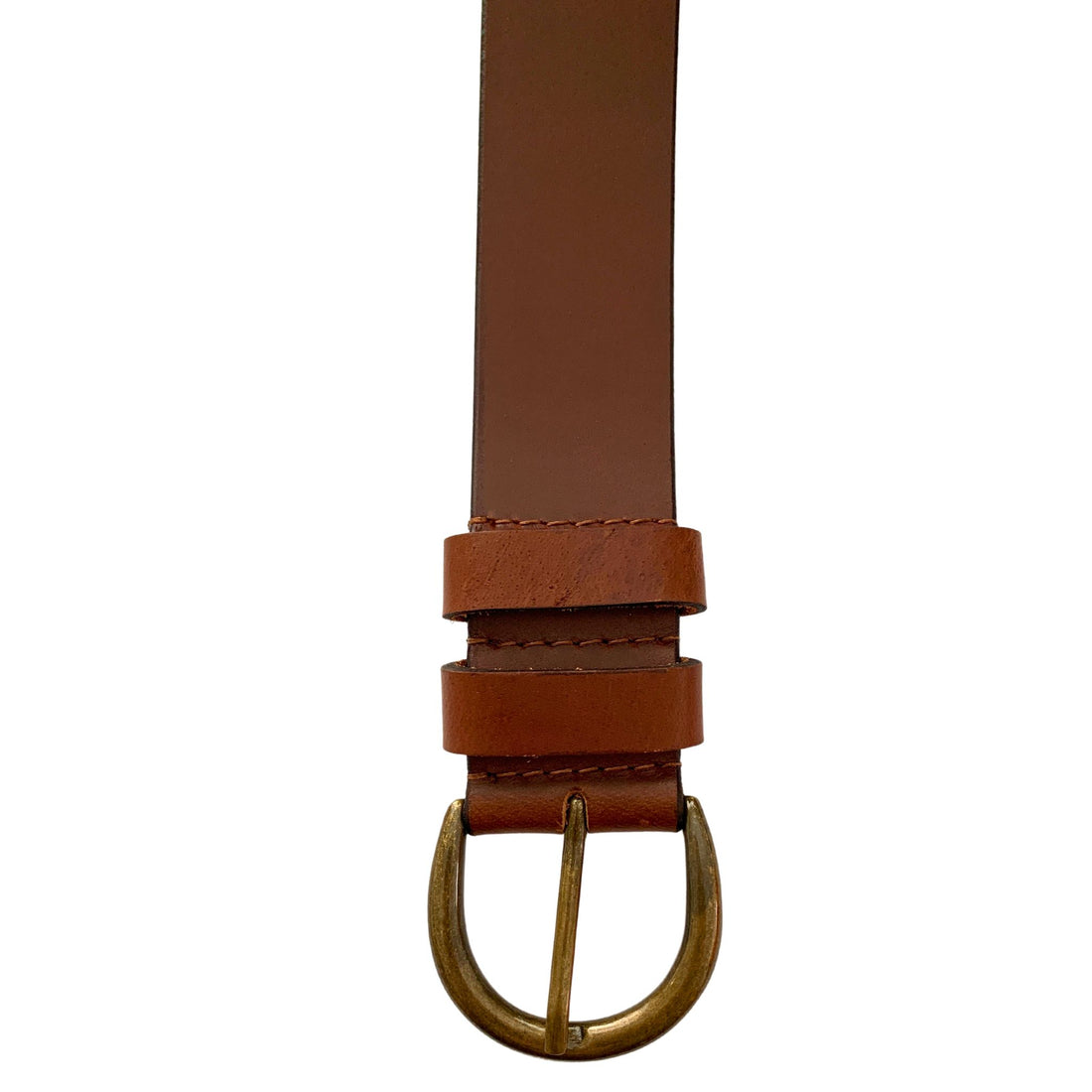 Tan Double Loop Leather Belt 38mm width