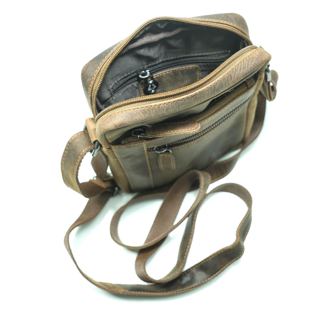 Multi-Zip Leather Crossbody Bag – GWBX102