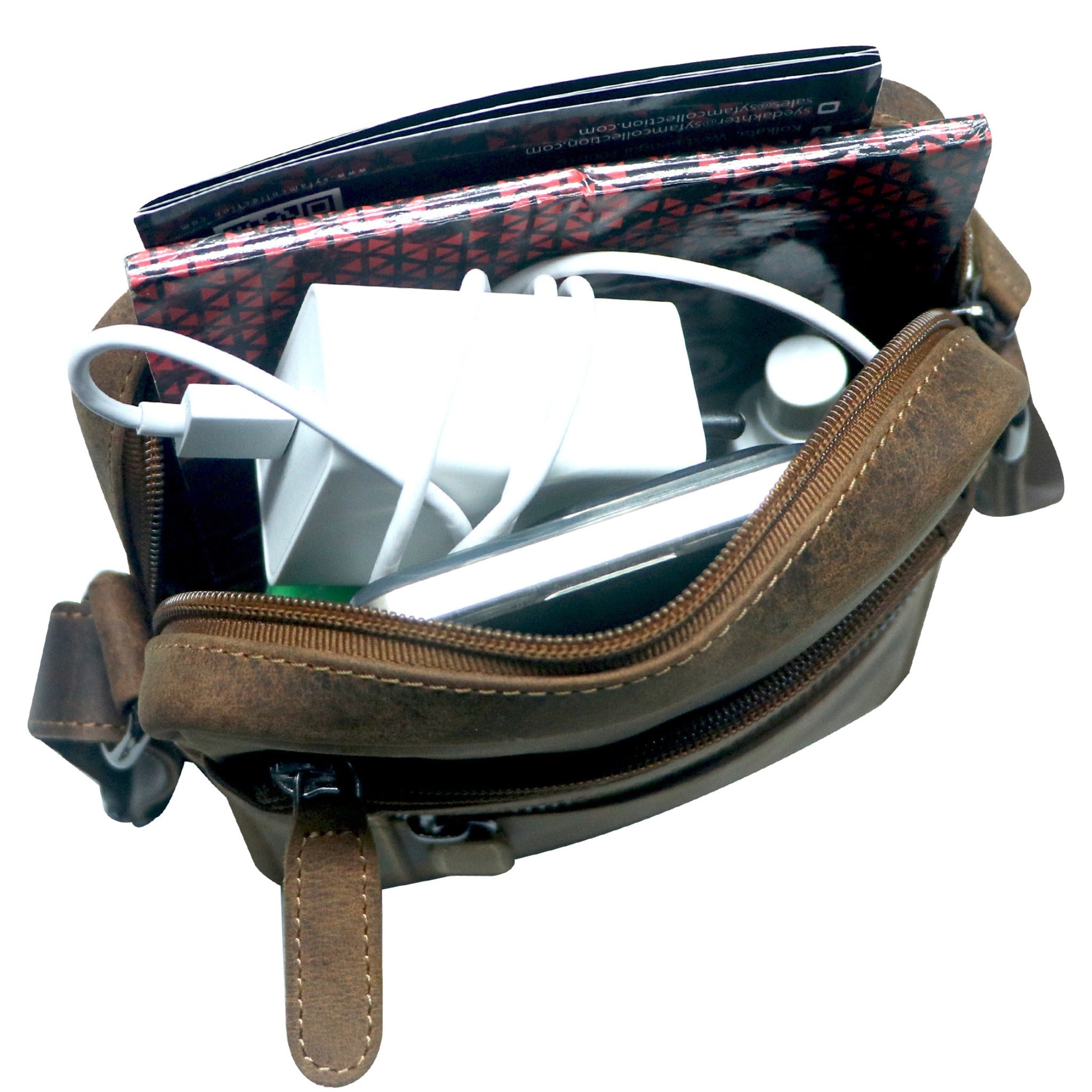 Multi-Zip Leather Crossbody Bag – GWBX102