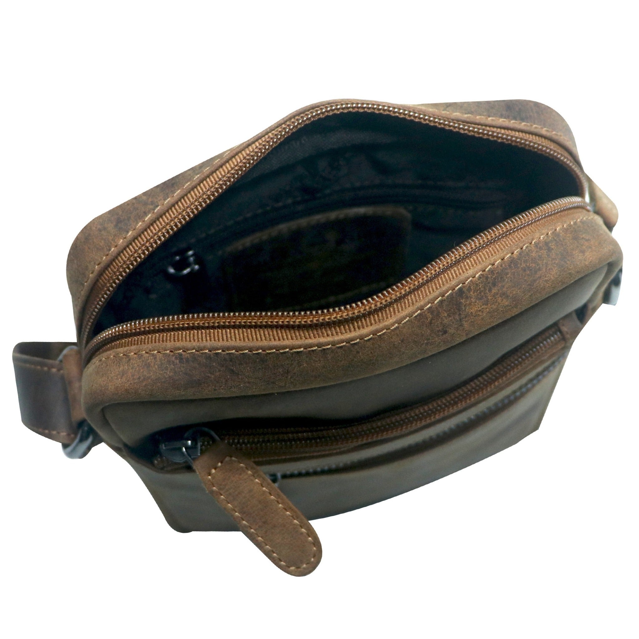 Multi-Zip Leather Crossbody Bag – GWBX102