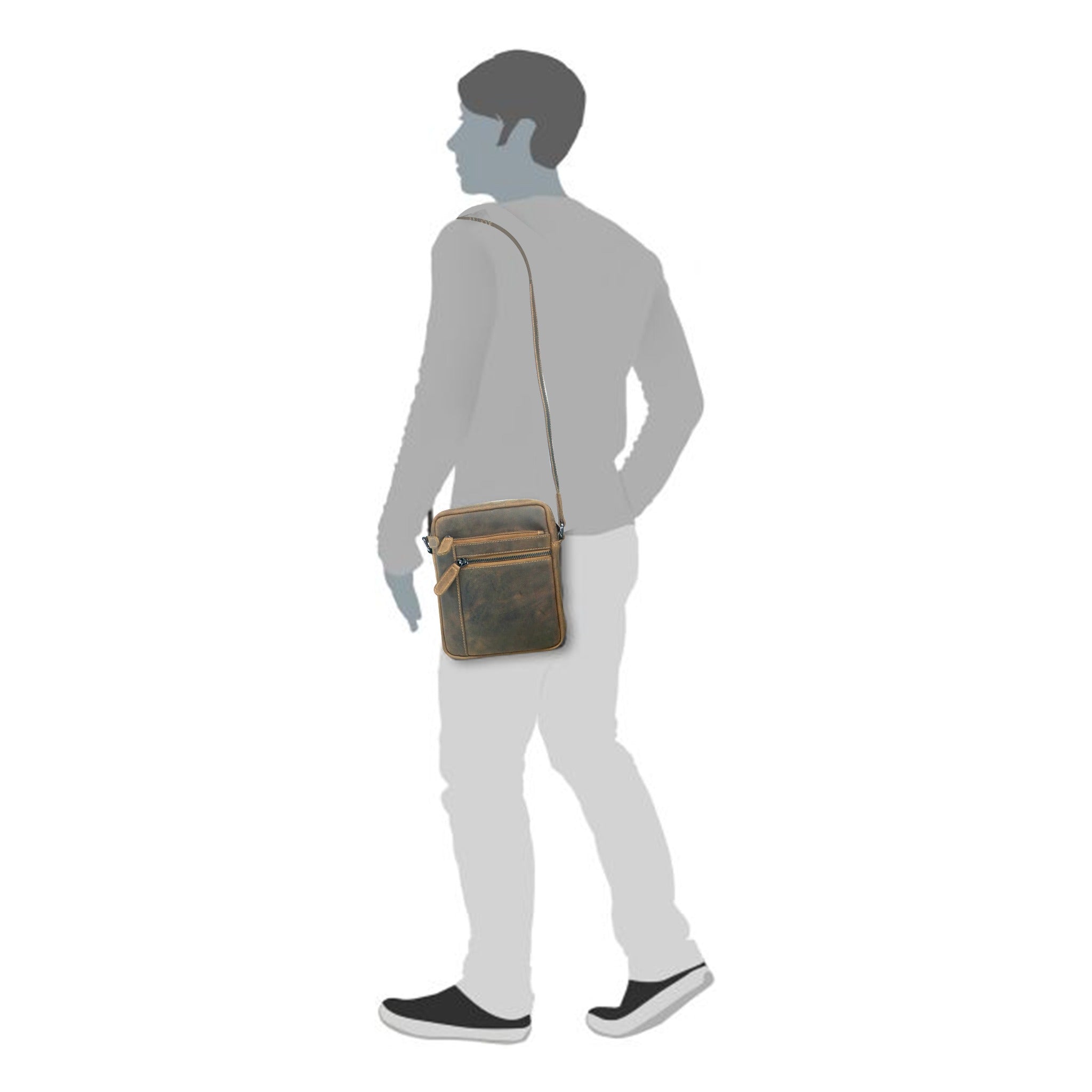 Multi-Zip Leather Crossbody Bag – GWBX102