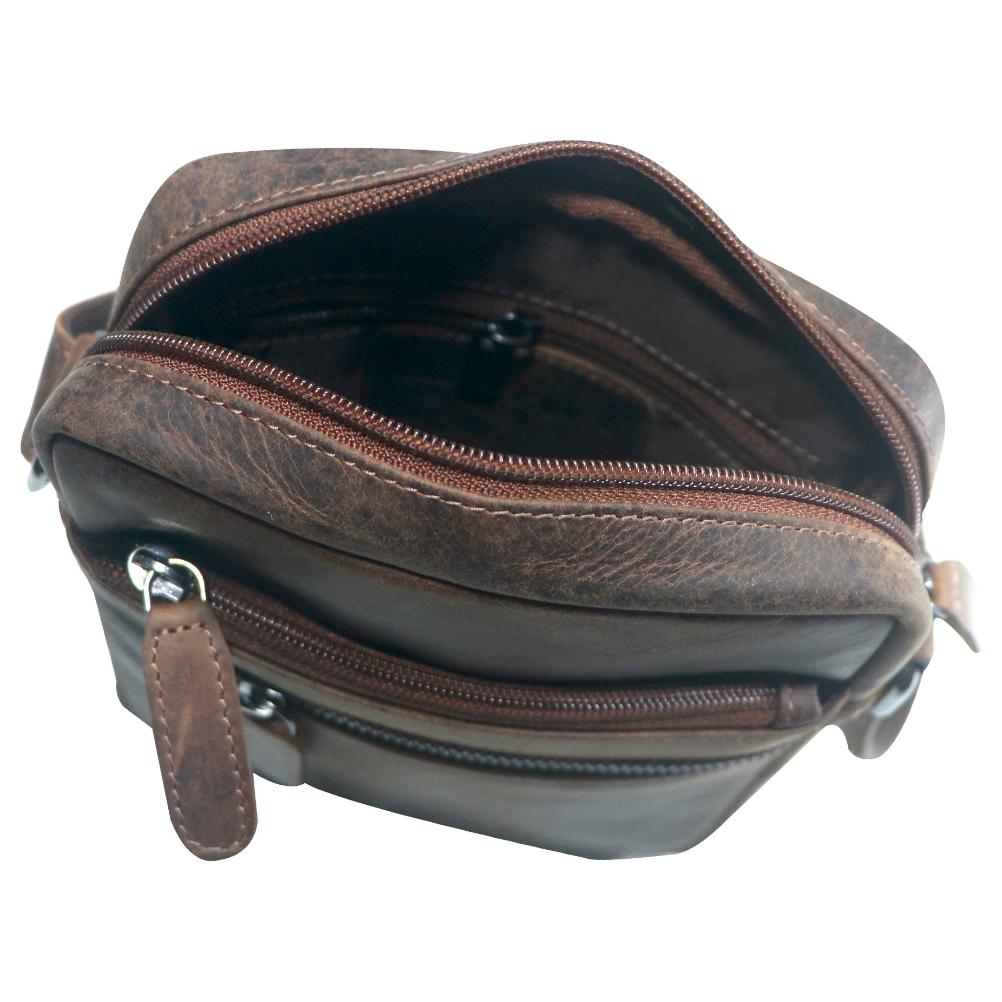 Multi-Zip Leather Crossbody Bag – GWBX102