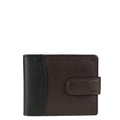 Brown-black leather card wallet frontside