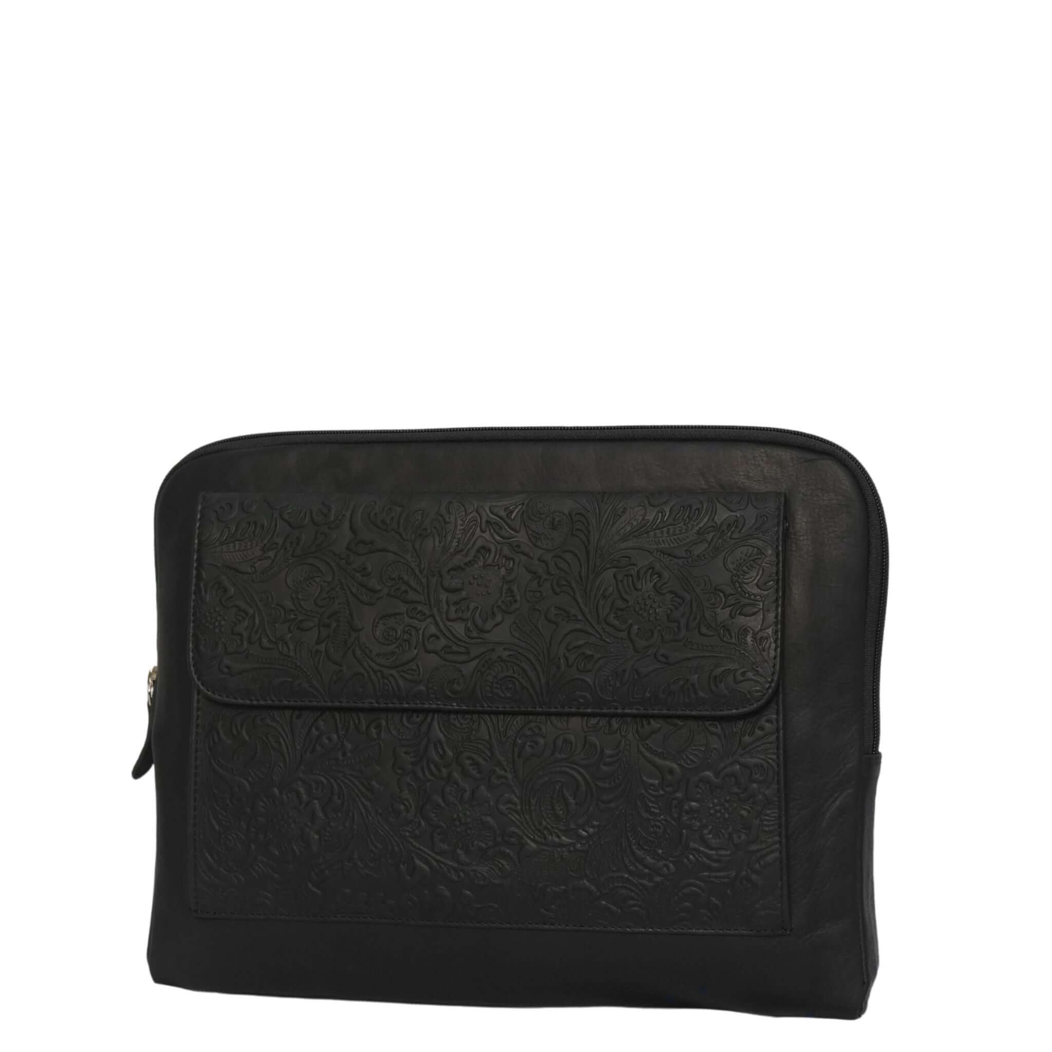 Black Floral Laptop Bag EOP536  angle view