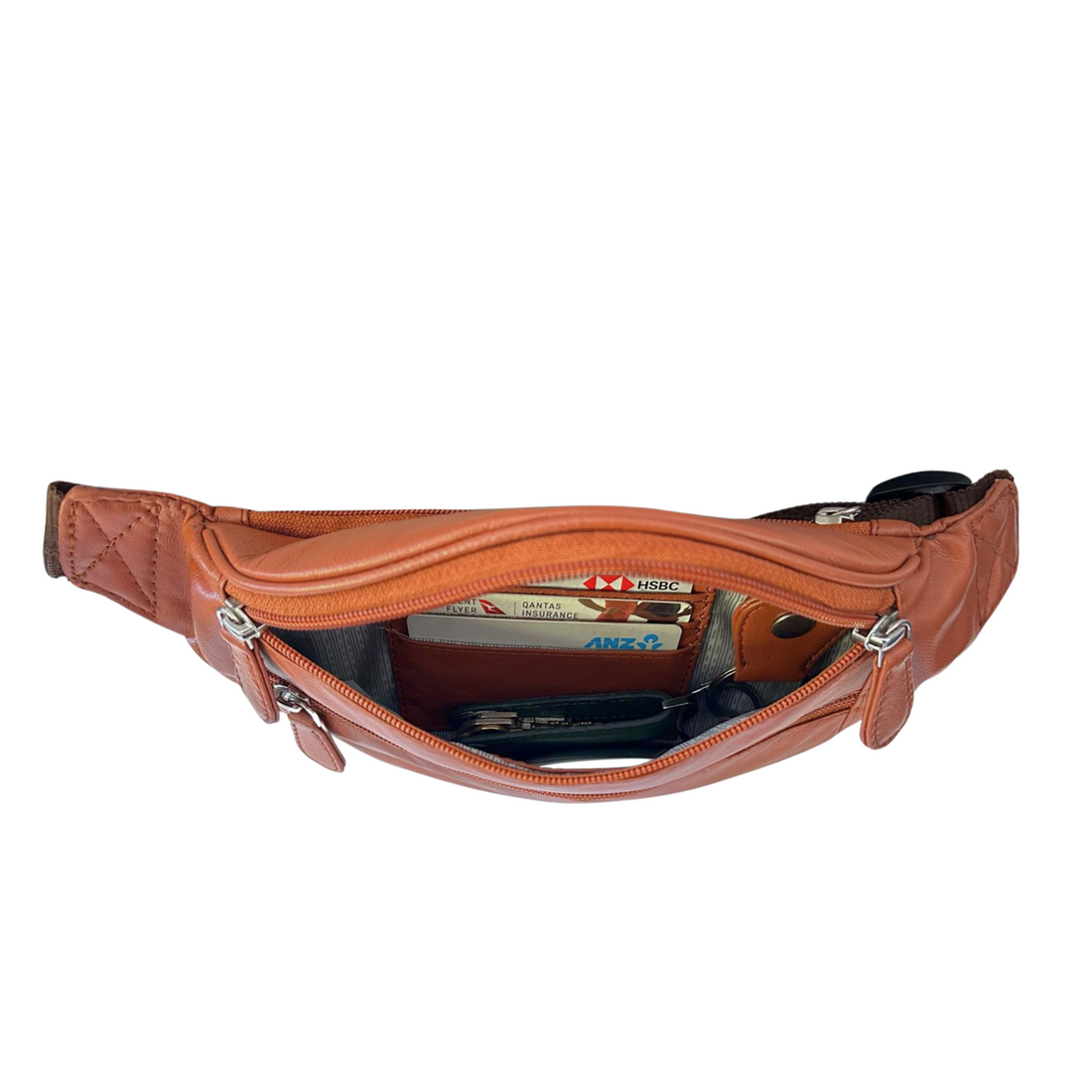 Tan bumbag inside view