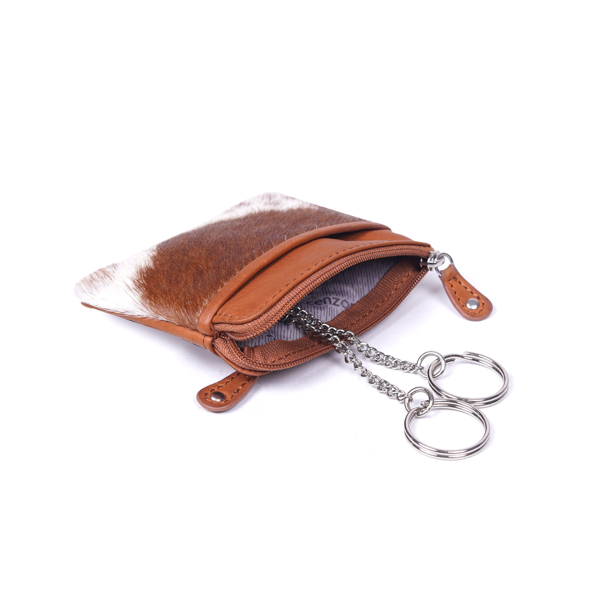 Cenzoni Fashions – Cowhide Zip Coin Purse with Key Rings – HCCP382