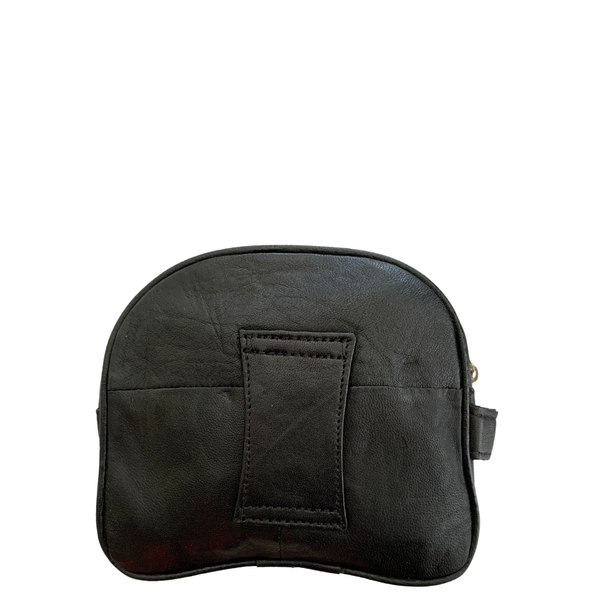 Leather Mini Zip Coin Purse Black HCP02