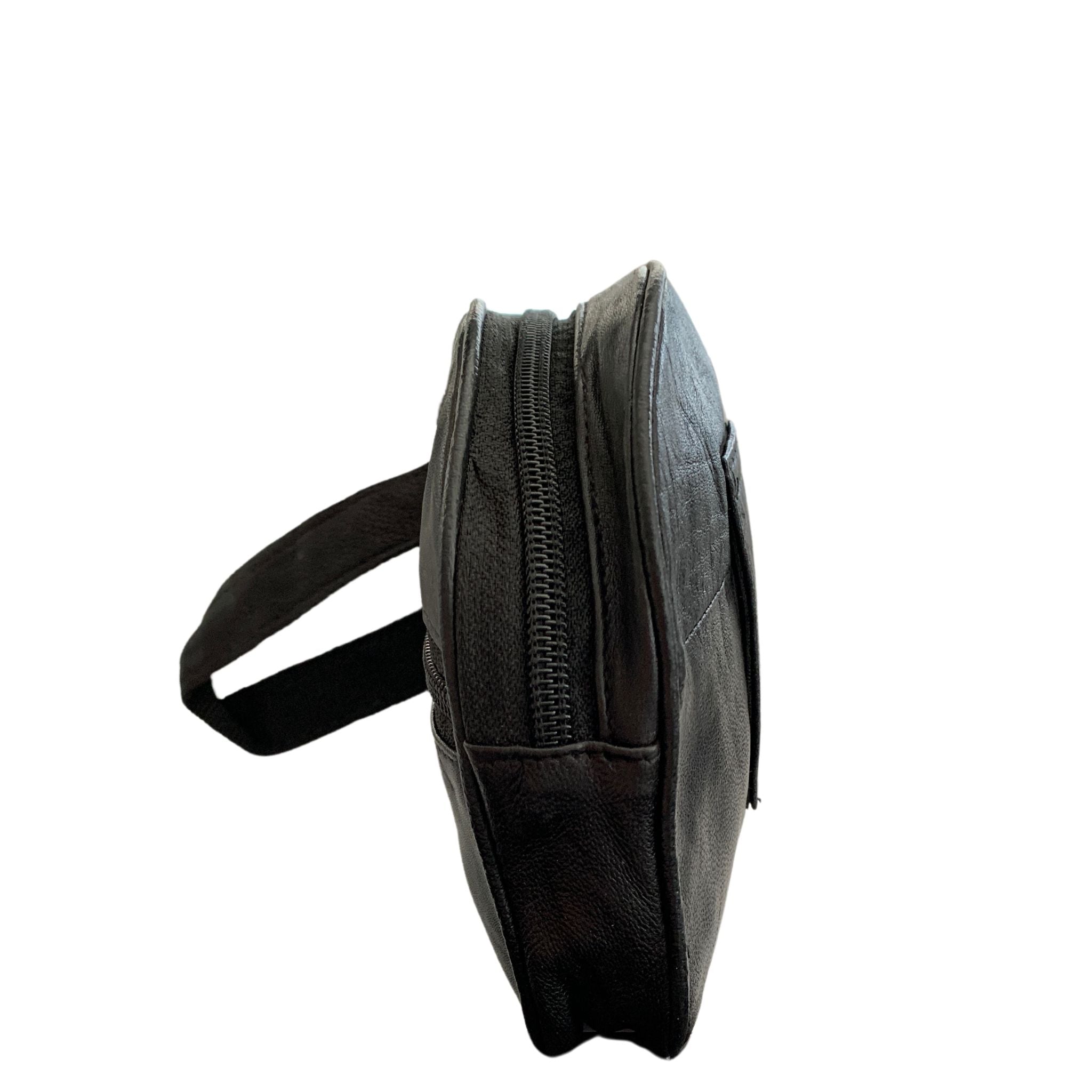 Leather Mini Zip Coin Purse Black HCP02