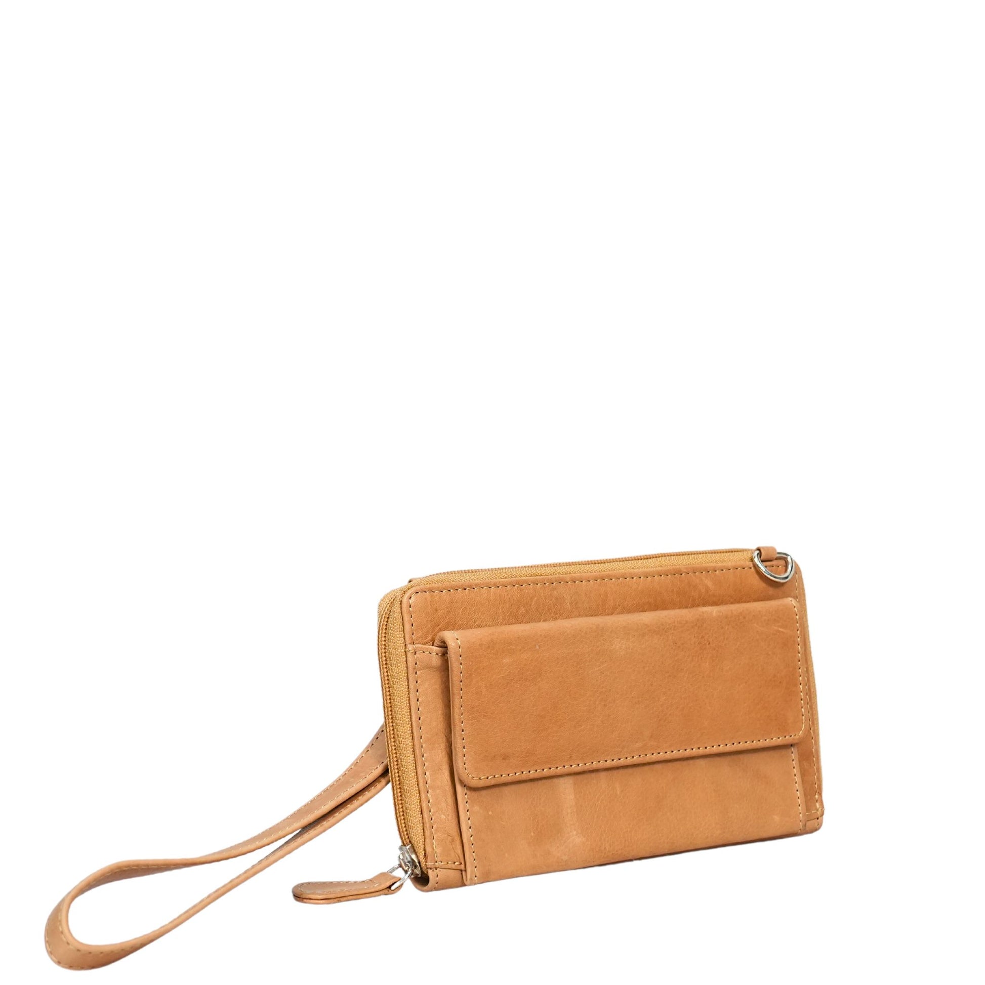 Camel small crossbody bag angle side view