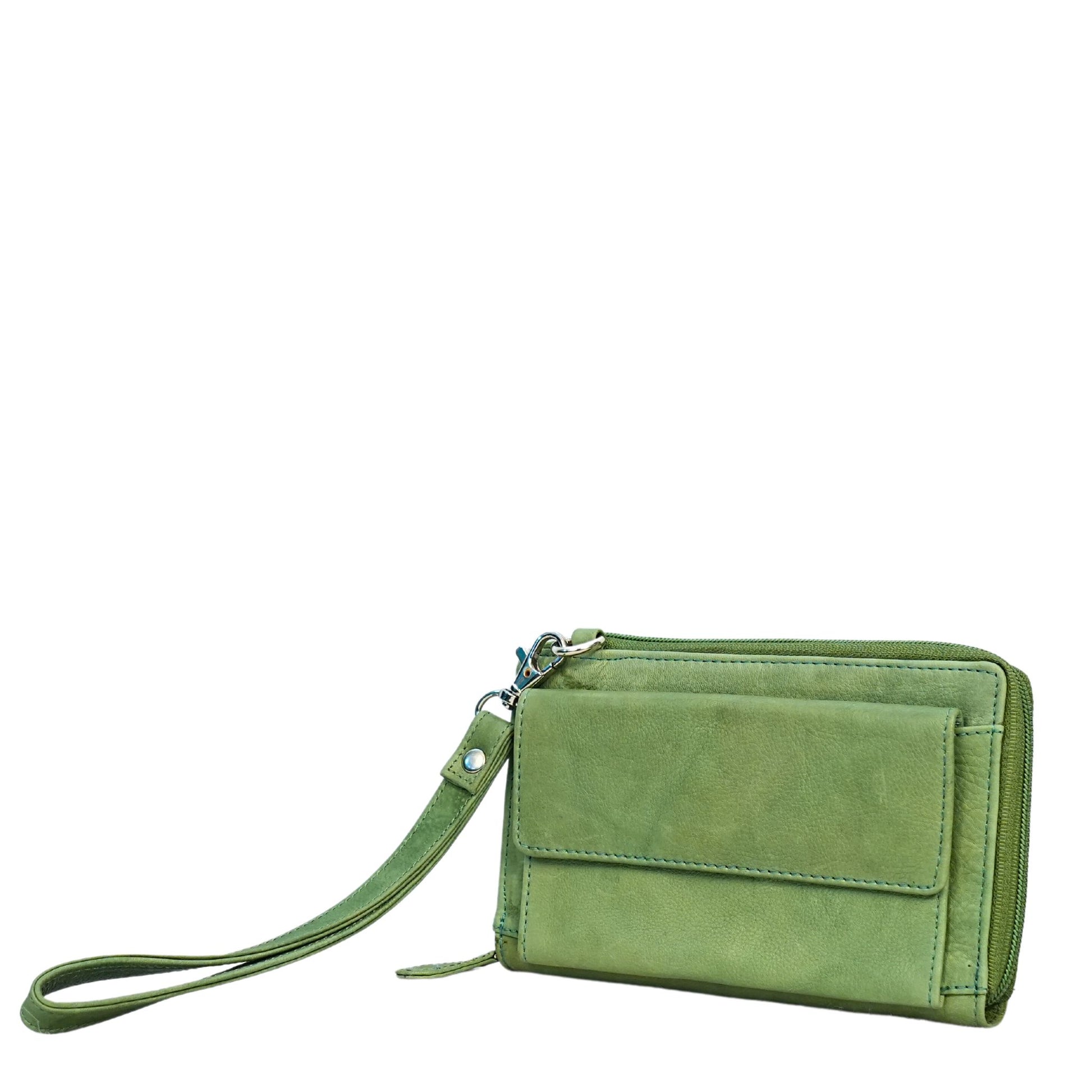 Green small crossbody bag side angle view