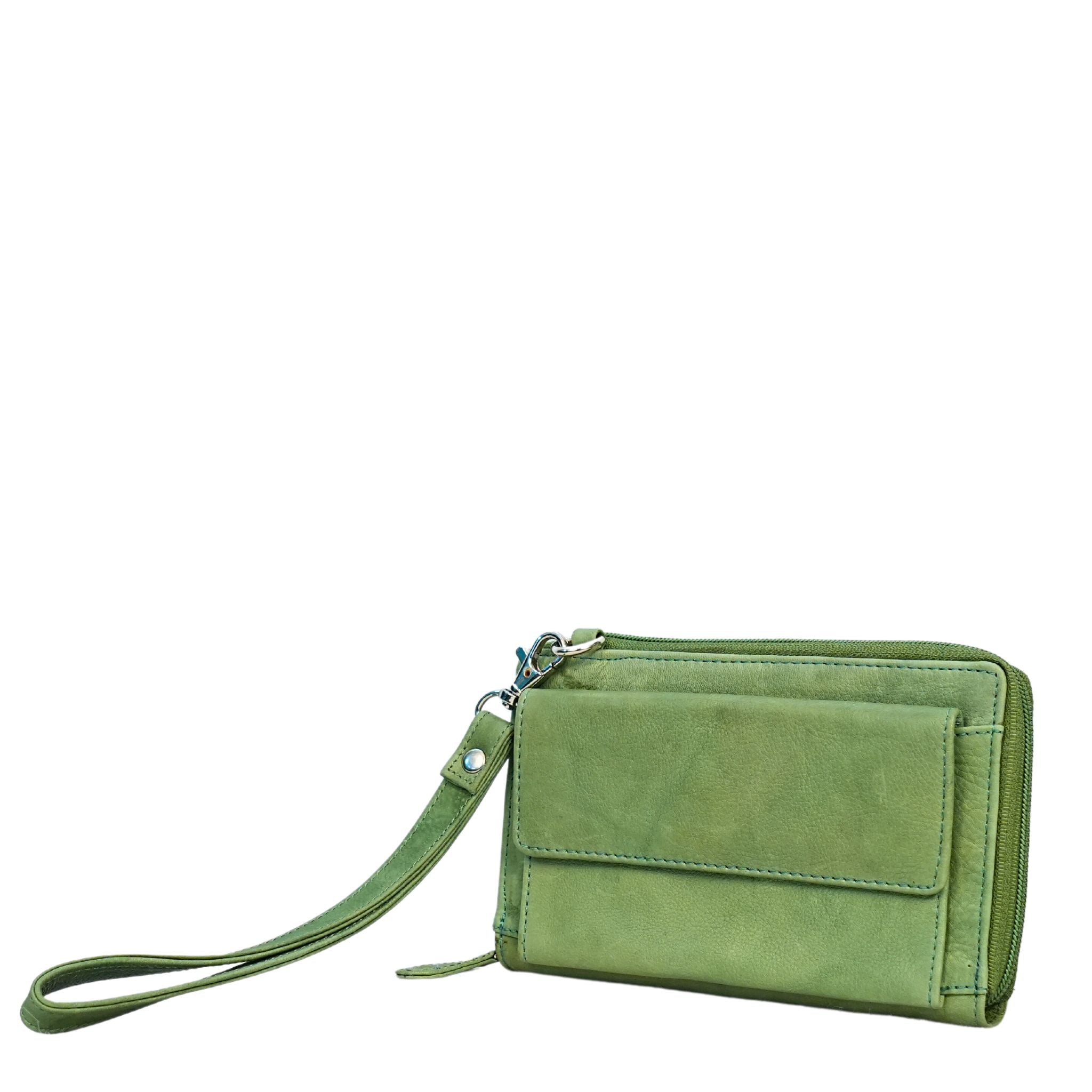 Green small crossbody bag side angle view