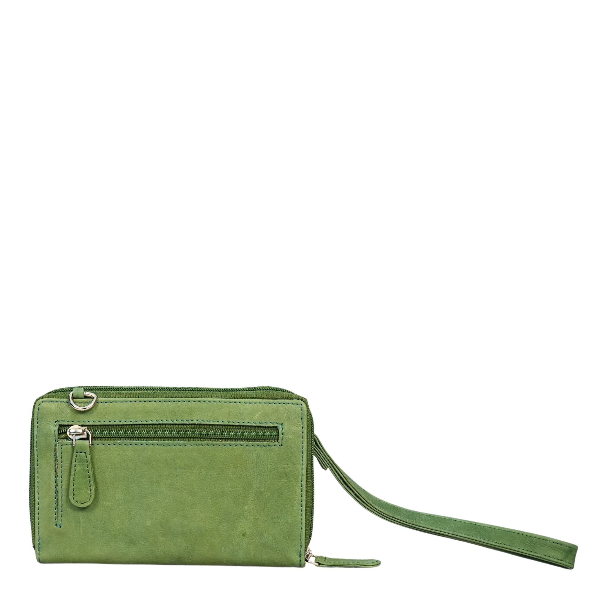 Green small crossbody bag back view