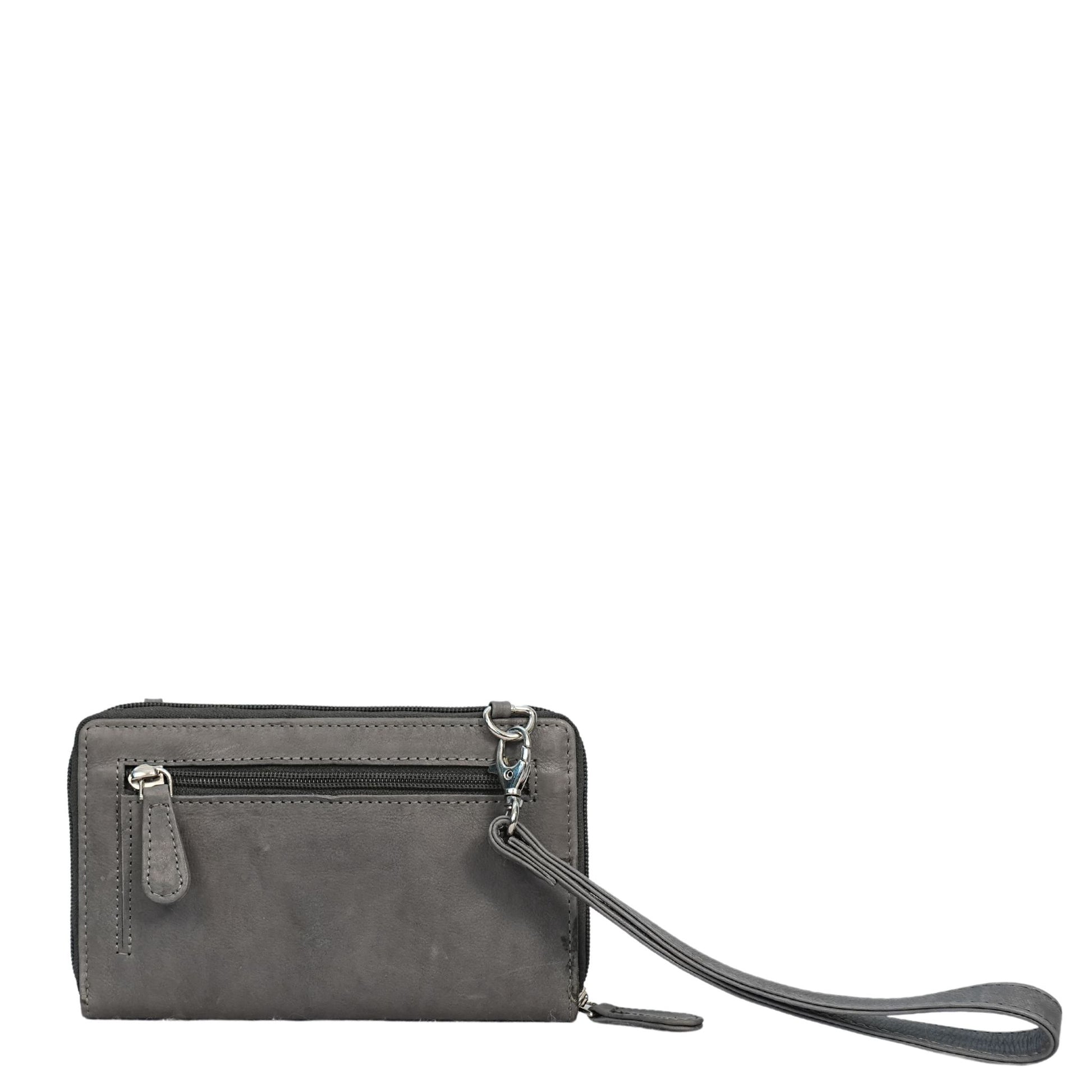 Grey small crossbody bag back view