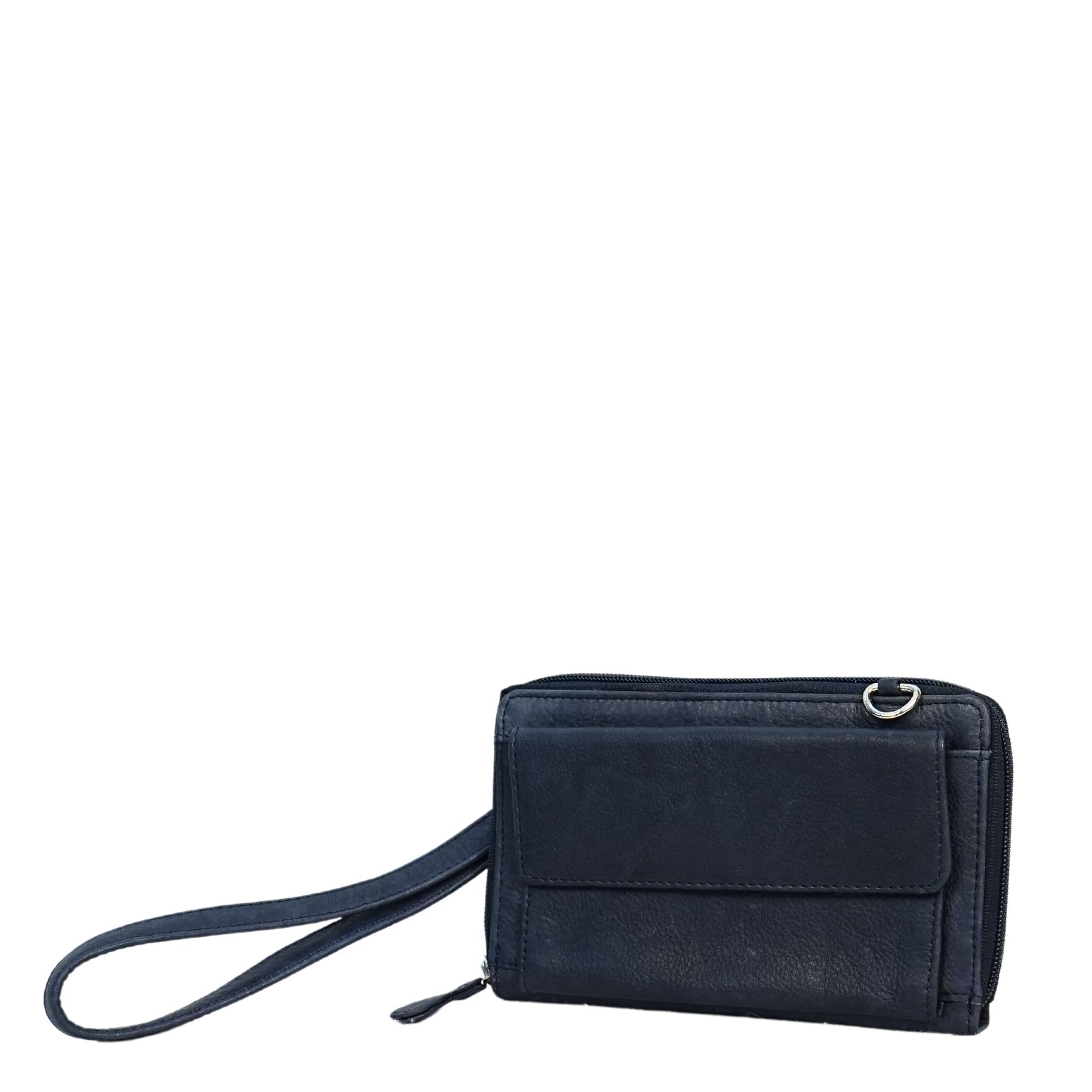 Navy small crossbody bag angle view