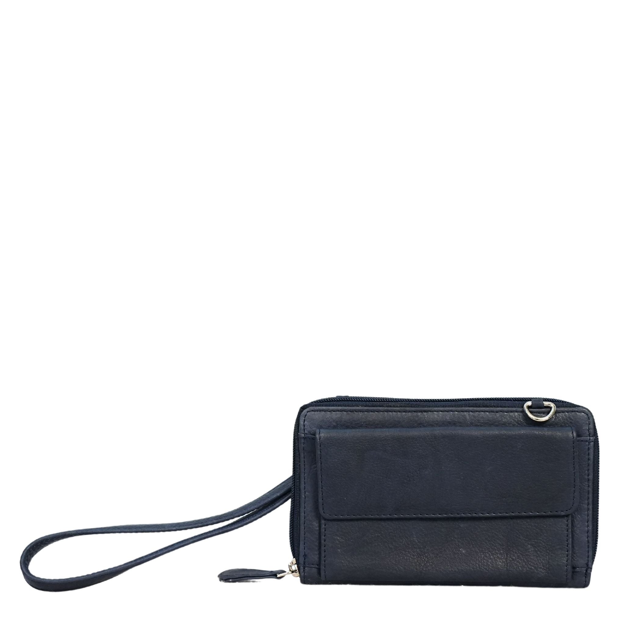 Navy small crossbody bag front view