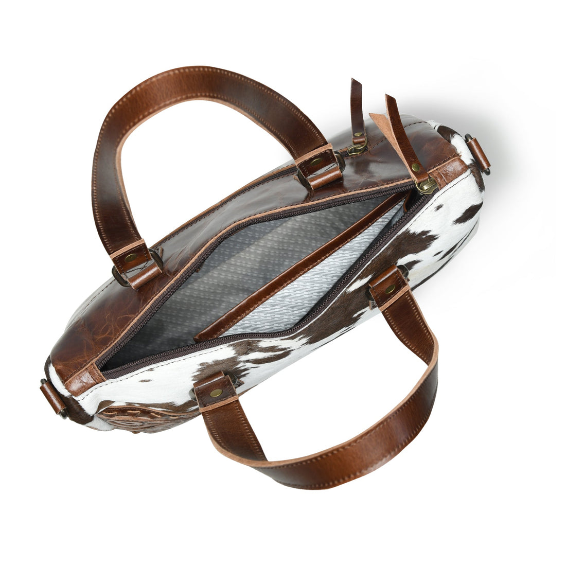 Brown handbag front full view