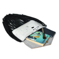  Black cowhide crossbody bag stuff inside view