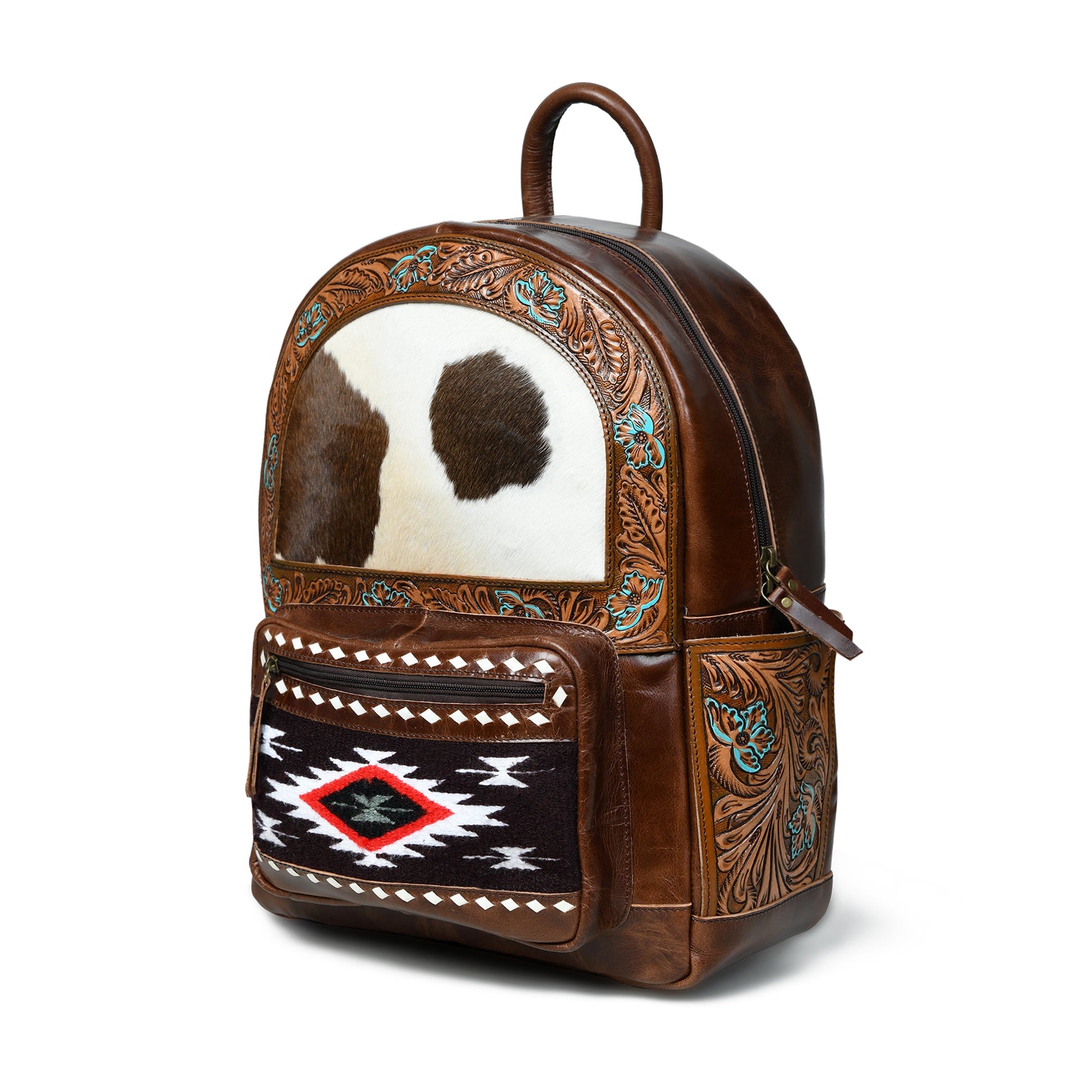 Brown backpack angle view