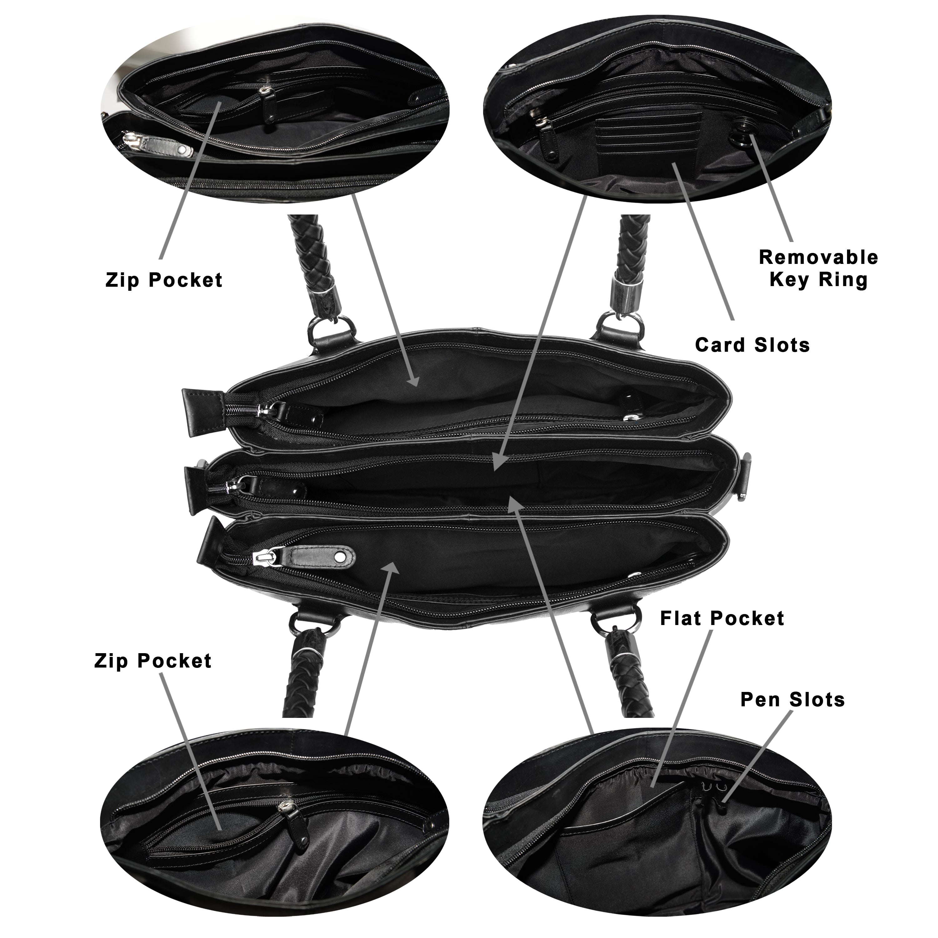 Black Cenzoni Shoulder Bag  inside view