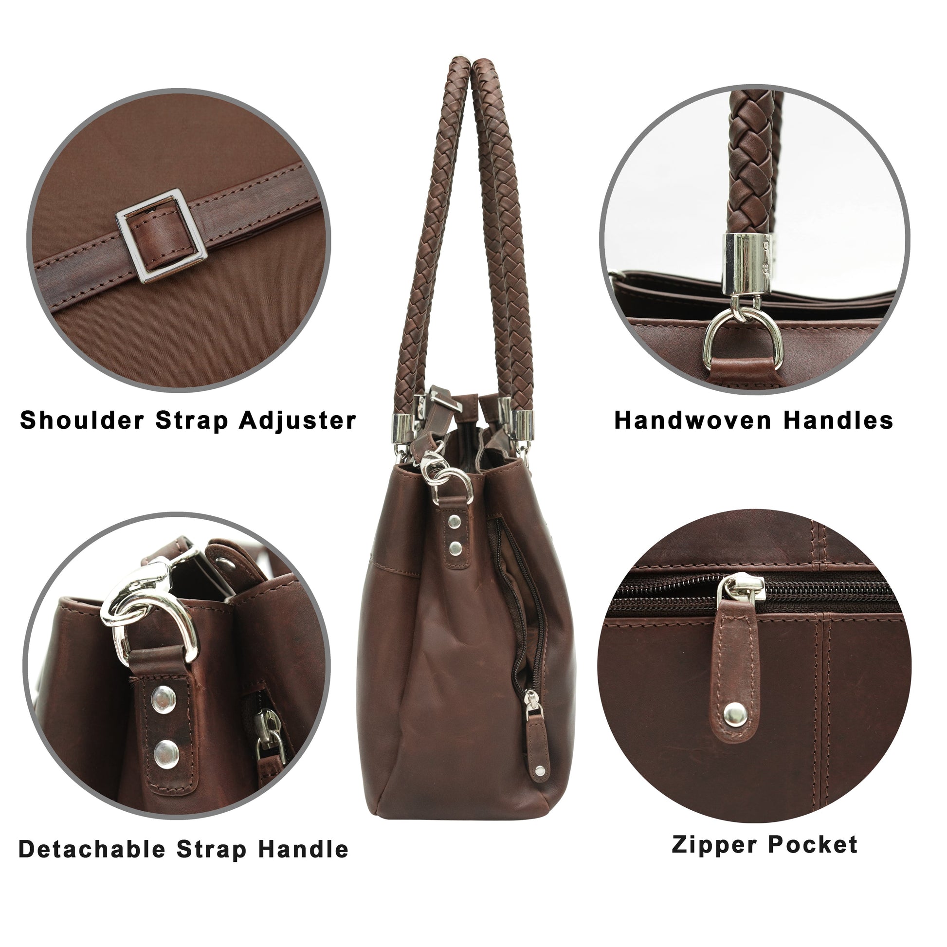 Brown Cenzoni Shoulder Bag  features