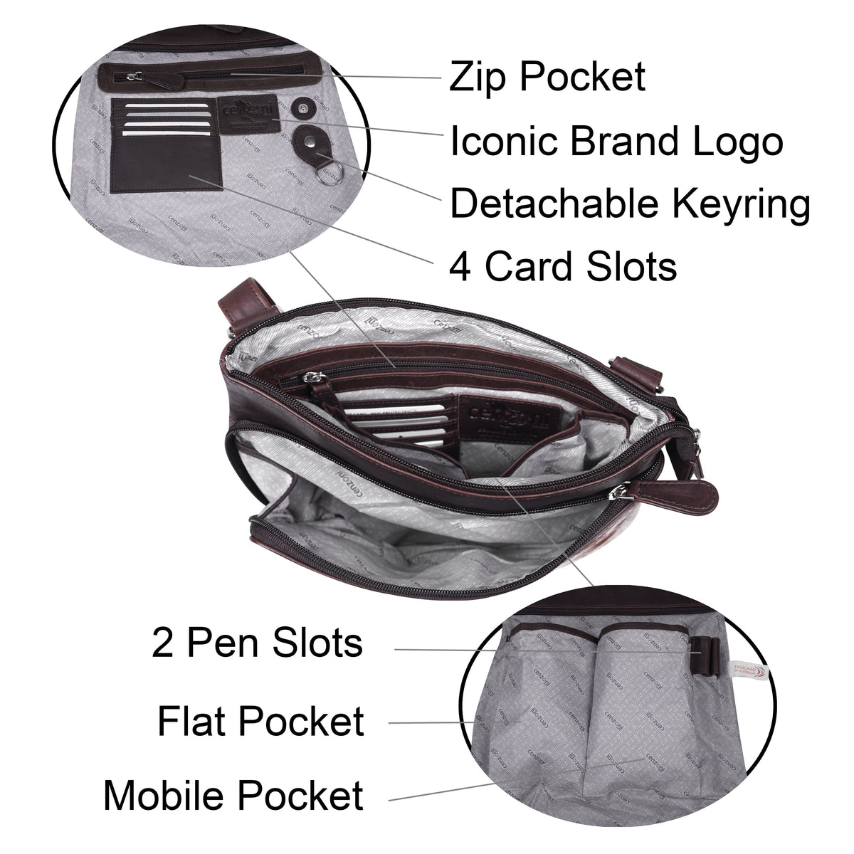 Cenzoni Fashions - Hairon Crossbody Bag - OPH600