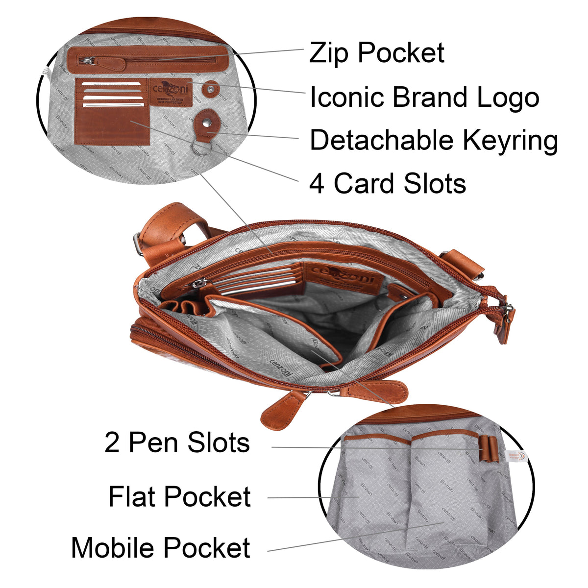 Cenzoni Fashions - Hairon Crossbody Bag - OPH600