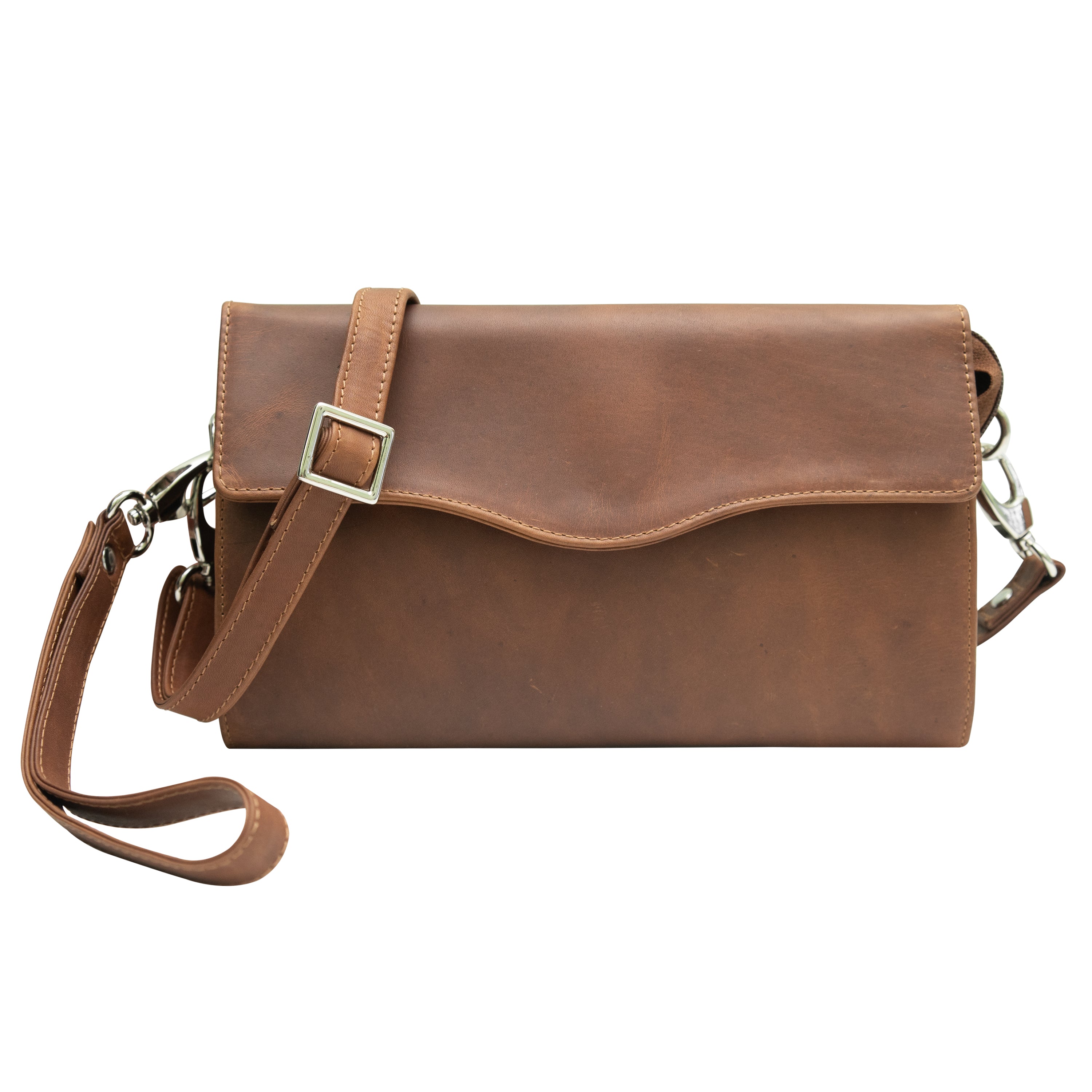 Aria Leather Crossbody Clutch - OPL04