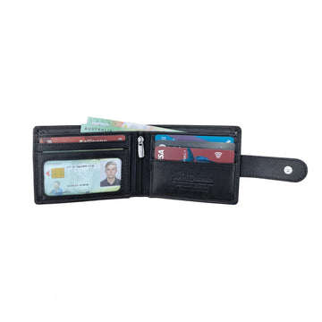 HD Leather - Men's Sheepskin Leather Tab Wallet - SMW01HLBL