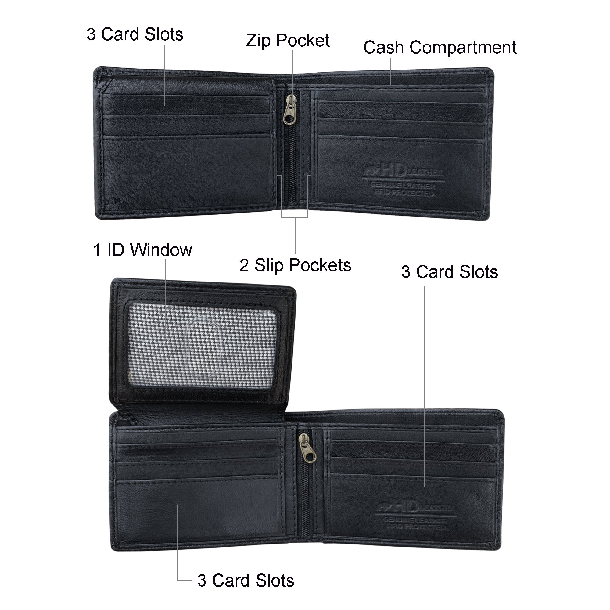HD Leather - Men's Sheepskin Leather Wallet - SMW02Z