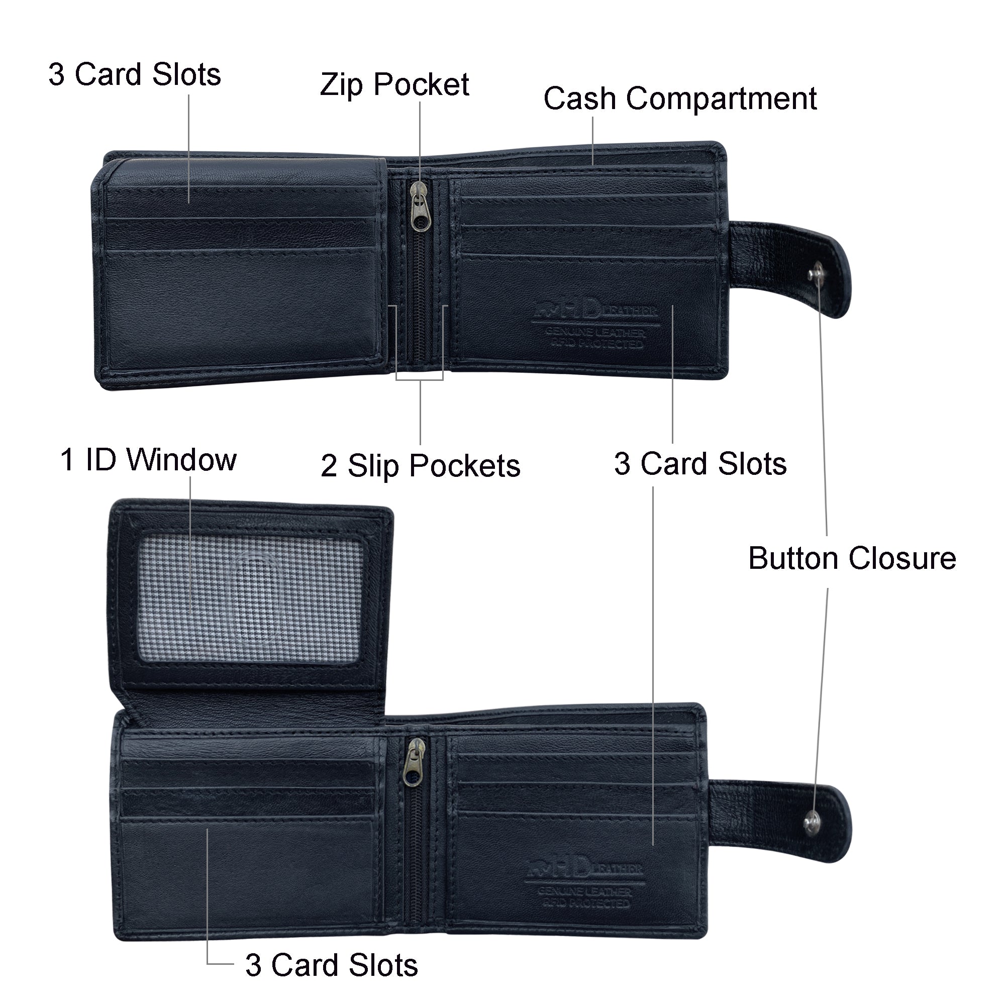 HD Leather - Men's Sheepskin Leather Wallet  - SMW02ZL