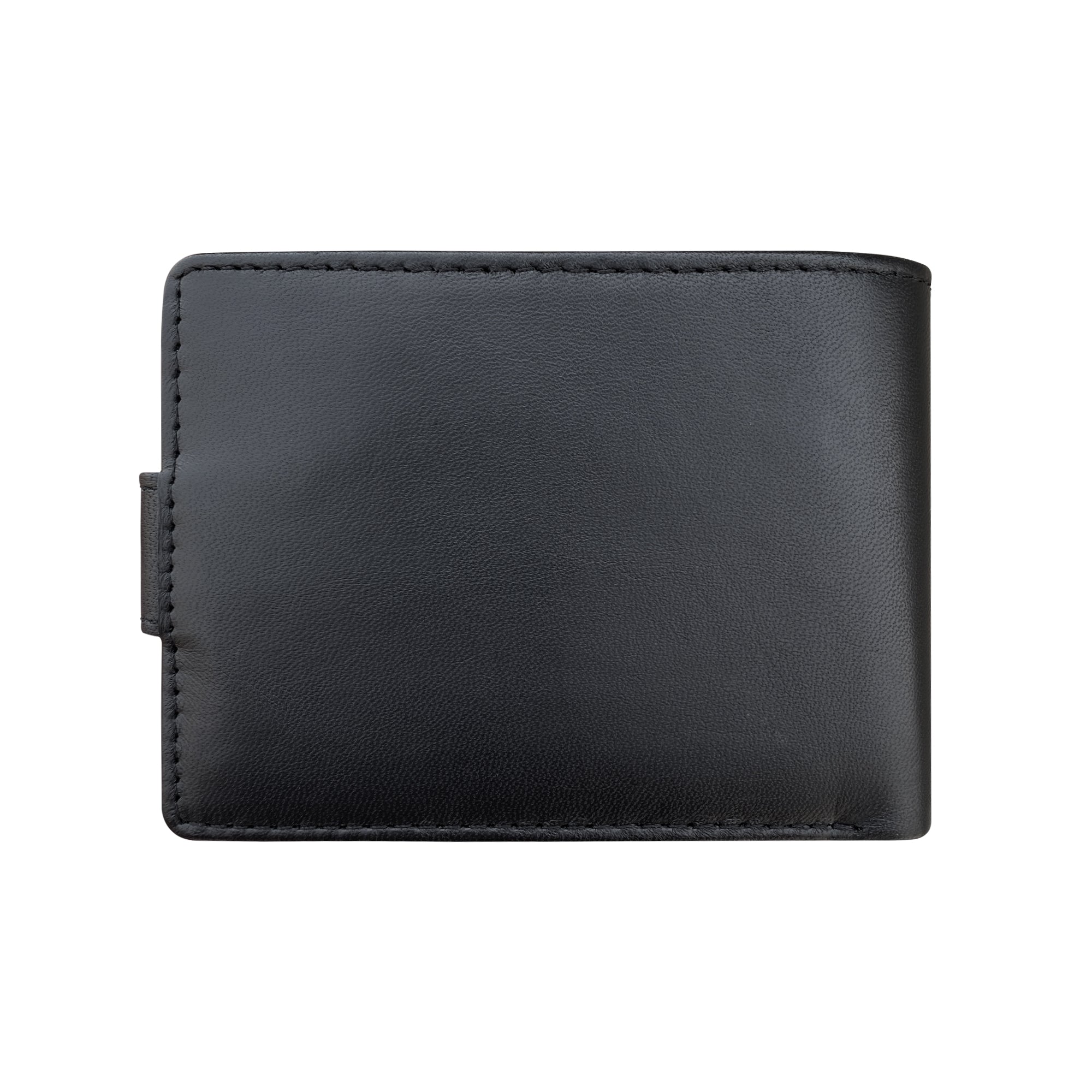 Genuine sheepskin compact men's wallet rear view 