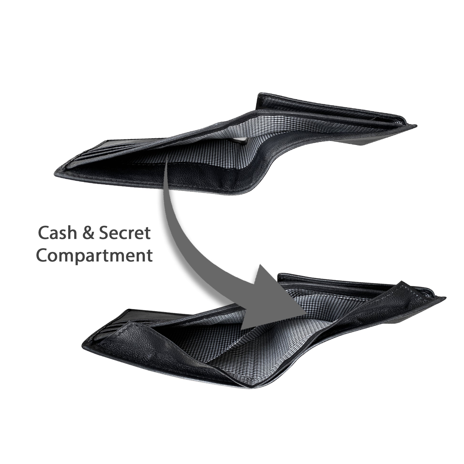 Sheepskin wallet hidden cash and secret compartment 